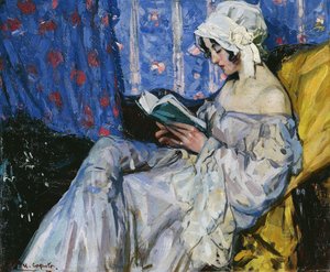 A Girl Reading in an Interior