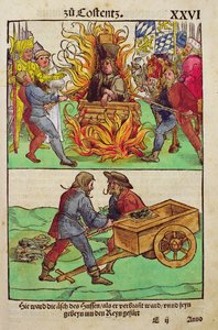 The execution of Jan Hus or one of his priests at The Council of Constance, from 