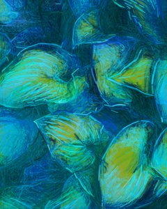 Glowing Teal Leaves