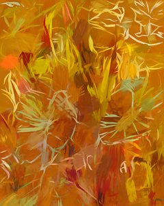 Golden Botanical Abstract