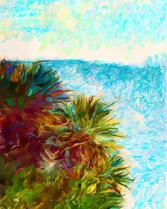 Vibrant Coastal Palms