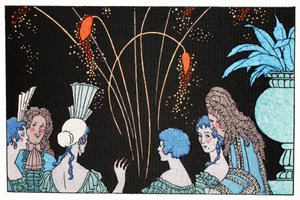 Fireworks by moonlight by Umberto Brunelleschi
