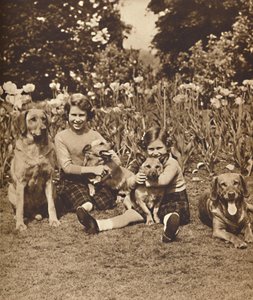 Princesses Elizabeth and Mary at Royal Lodge, Windsor, c1936-1937 by Unbekannt