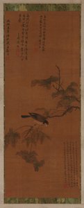 A Bird on a Leafy Branch by Unbekannt