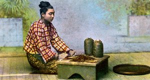 A Burmese Woman Making Cigars, c1900s by Unbekannt