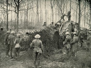 A Landship Bringing in Under Camouflage a 5.9 German Naval Gun, 1919 by Unbekannt