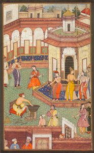 A Man Dips His Hand into a Cauldron as Ladies of the Harem Stand in Amazement, c. 1600