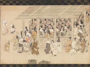 A Nenbutsu Gathering at Ichiya, Kyoto, from the Illustrated Biography of the Monk by Unbekannt
