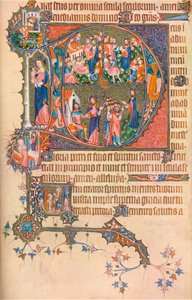 A Page from the Egerton Bohun Psalter-Hours, 1370, 1937 by Unbekannt