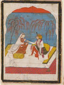 A Raja offering a bracelet to a lady, 19th century by Unbekannt