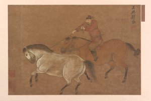 A Rider Lassoing a Horse by Unbekannt