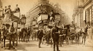 A Traffic Block in 1900 - A Scene Outside the Mansion House by Unbekannt