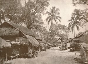 A Typical Burmese Village Scene by Unbekannt