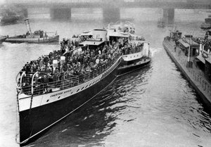 A Bank Holiday Crowd on Board a Paddle Steamer Headed for Margate, London