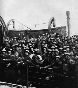 A Boat of Soldiers Rescued from Dunkirk, 1940