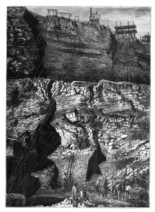 A diamond mine at Kimberley, Griqualand West, Northern Cape, South Africa, c1890 by Unbekannt