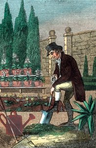 A Gardener Digging with a Spade, 1821