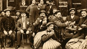 A Group of Refugee Field-Workers at a Café in Paris, First World War, 1914-1918 by Unbekannt