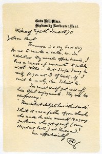 A Hand-Written Letter by Unbekannt