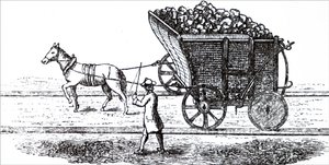 A Horse Drawing a Wagon of Coals
