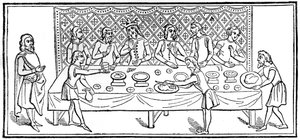 A king at dinner by Unbekannt