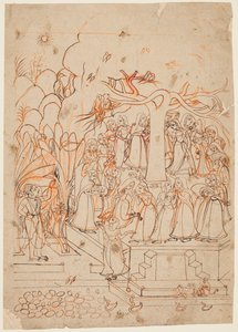 A Leaf from a Baramasa Series: The Month Jyestha May-June, Krishna Watches the Gopis by Unbekannt