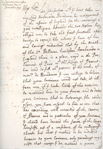 A Letter by Oliver Cromwell to Cardinal Mazarin by Unbekannt