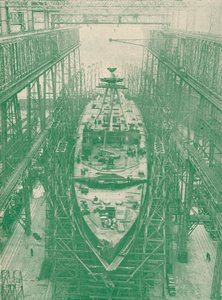 A light cruiser under construction