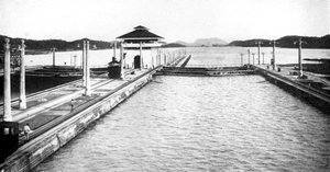 A lock on the Panama Canal, Panama