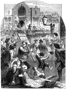 A Riotous Assembly Outside Parliament House, London by Unbekannt