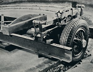 A roadster tyre under test, 1937 by Unbekannt