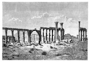 A Ruined Colonnade at Palmyra Tadmur, Syria