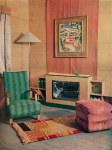 A Sitting Room with a Painting by J.D. Fergusson Above the Fire by Unbekannt