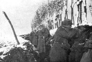 A Trench Full of Reserve Infantry, Pas-de-Calais, France, Winter