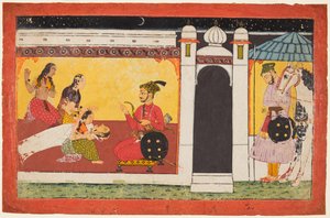 A Woman Faints Before a Prince, a Night Scene from a Madhavanala Kamakandala Series by Unbekannt
