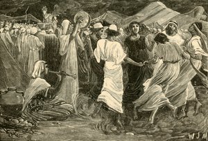 Aaron and the Israelites Worshipping the Calf by Unbekannt