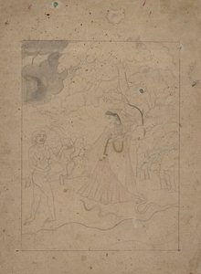 Abhisarika Nayika Heroine Braving the Night, ca. 1800