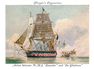 Action between H.M.S. Leander and Le Genereux by Unbekannt