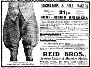 Advert for Reid Bros, Sporting Tailors & Breeches Makers by Unbekannt