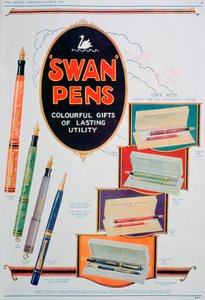 Advert for Swan pens, 1928 by Unbekannt
