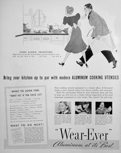 Advert for Wear-Ever Aluminium Kitchen Utensils