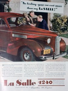 Advert for the LaSalle V8 Car