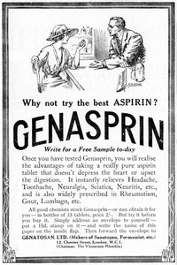Advertisement for Genasprin, a Proprietary Brand of Aspirin by Unbekannt
