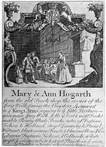 Advertisement for Mary and Ann Hogarths drapers shop