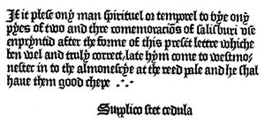 Advertisement for a book printed by William Caxton by Unbekannt