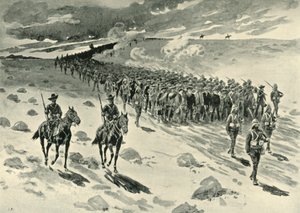 After Paardeberg: Boer Prisoners on the March by Unbekannt