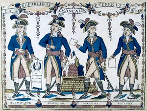 Allegories of Bonaparte, Augereau, Massina, Berphier, France by Unbekannt