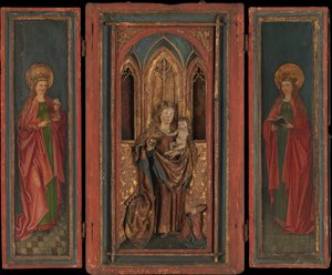Altar Shrine with Madonna and Child with Donor by Unbekannt