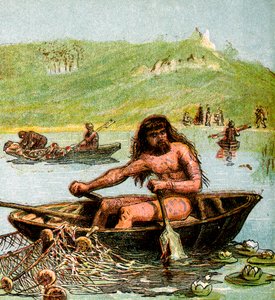 An Ancient Briton in His Boat