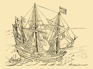An English Ship in the Armada Fight, c1930